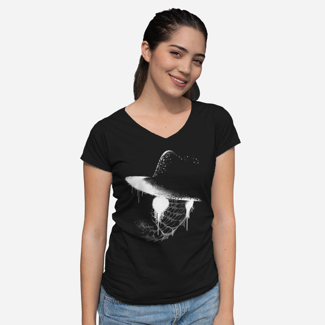 Detective Noir-Womens-V-Neck-Tee-rocketman_art