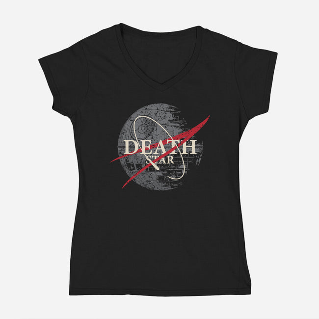 The Death Star-Womens-V-Neck-Tee-turborat14