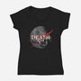 The Death Star-Womens-V-Neck-Tee-turborat14