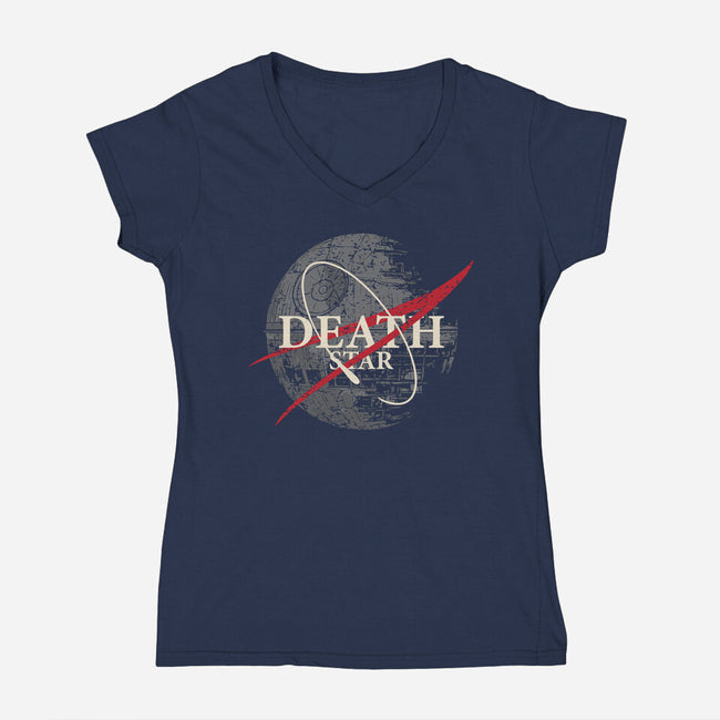 The Death Star-Womens-V-Neck-Tee-turborat14