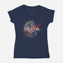 The Death Star-Womens-V-Neck-Tee-turborat14