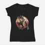 Unbreakable Rage-Womens-V-Neck-Tee-glitchygorilla
