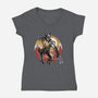 Unbreakable Rage-Womens-V-Neck-Tee-glitchygorilla