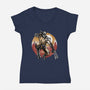 Unbreakable Rage-Womens-V-Neck-Tee-glitchygorilla