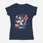 Space Shame-Womens-V-Neck-Tee-ilustrata