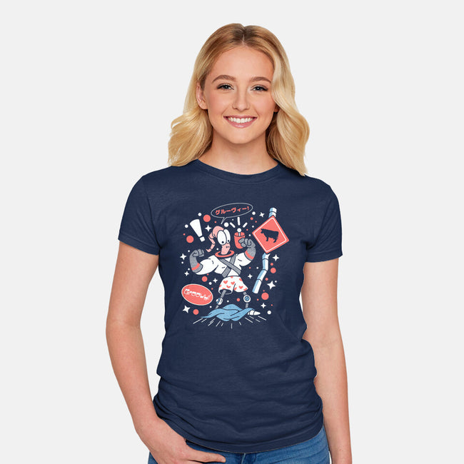 Space Shame-Womens-Fitted-Tee-ilustrata