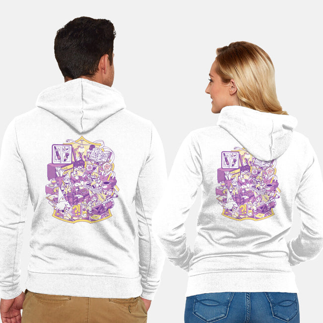 Witches Office-Unisex-Zip-Up-Sweatshirt-ilustrata