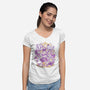 Witches Office-Womens-V-Neck-Tee-ilustrata