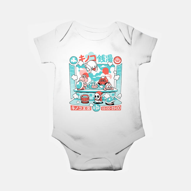 Mushroom Bathhouse-Baby-Basic-Onesie-ilustrata