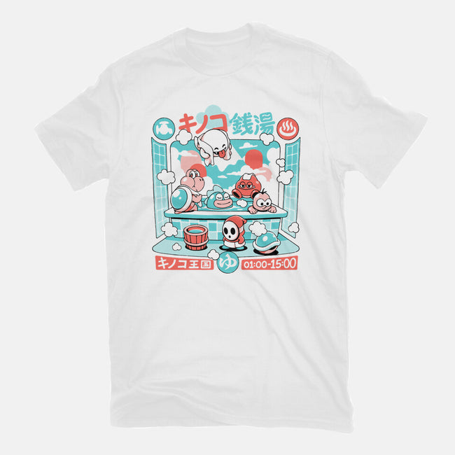 Mushroom Bathhouse-Womens-Fitted-Tee-ilustrata