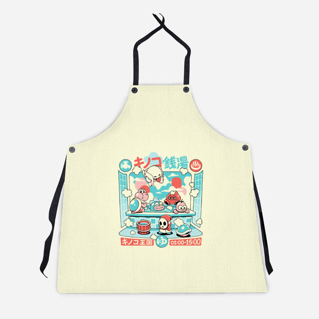Mushroom Bathhouse-Unisex-Kitchen-Apron-ilustrata