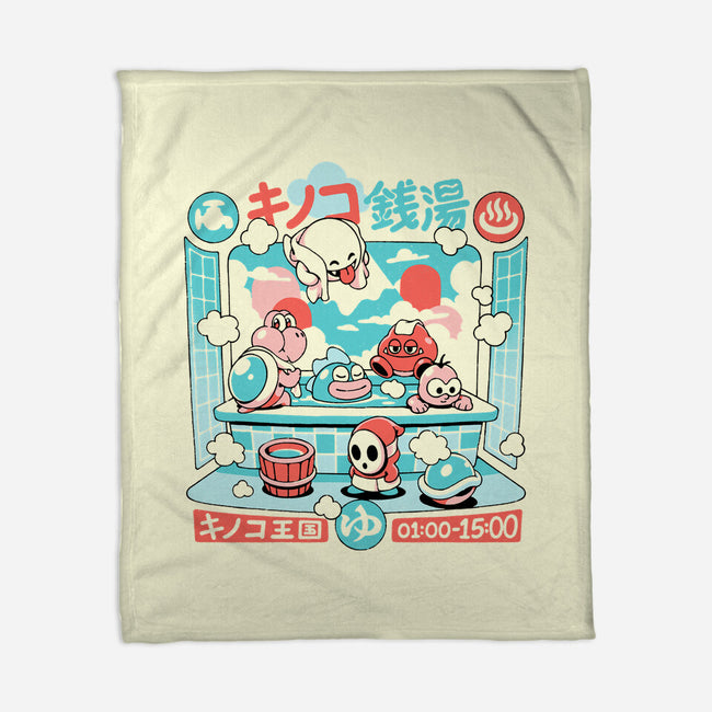 Mushroom Bathhouse-None-Fleece-Blanket-ilustrata
