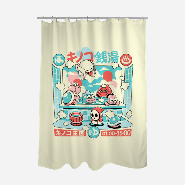 Mushroom Bathhouse-None-Polyester-Shower Curtain-ilustrata