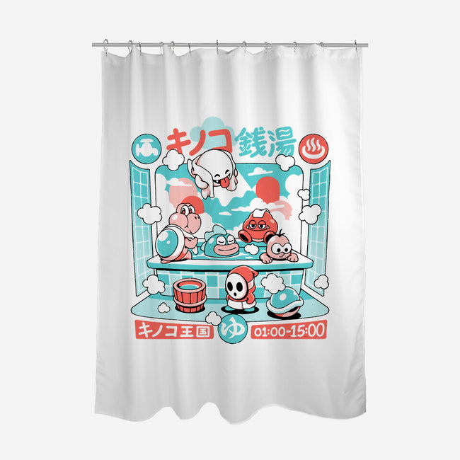Mushroom Bathhouse-None-Polyester-Shower Curtain-ilustrata