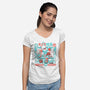 Mushroom Bathhouse-Womens-V-Neck-Tee-ilustrata