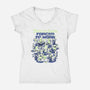 Fish Office-Womens-V-Neck-Tee-ilustrata