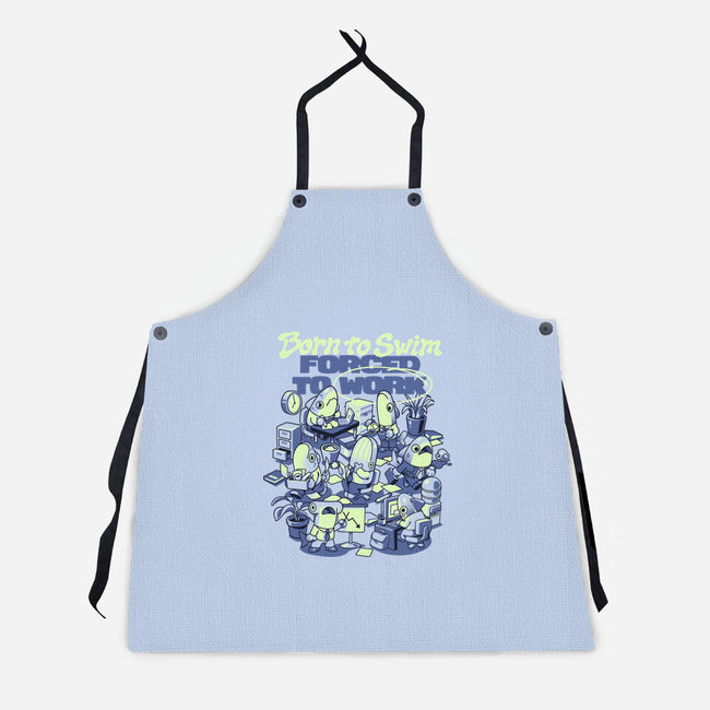 Fish Office-Unisex-Kitchen-Apron-ilustrata