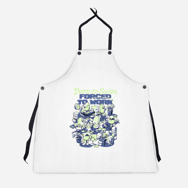 Fish Office-Unisex-Kitchen-Apron-ilustrata