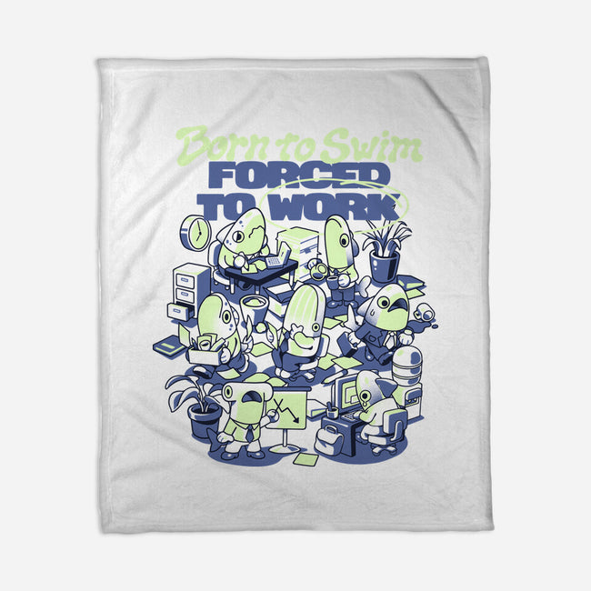Fish Office-None-Fleece-Blanket-ilustrata