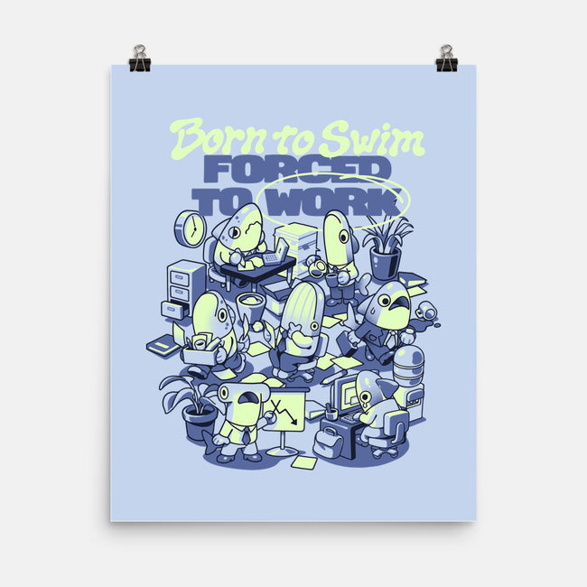 Fish Office-None-Matte-Poster-ilustrata