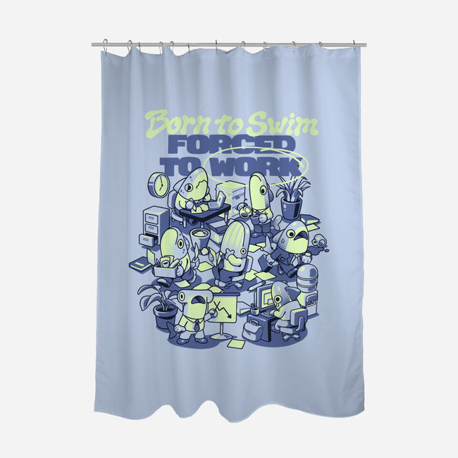 Fish Office-None-Polyester-Shower Curtain-ilustrata