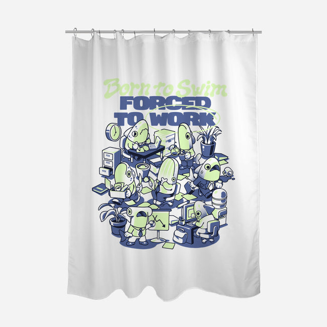 Fish Office-None-Polyester-Shower Curtain-ilustrata