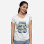 Fish Office-Womens-V-Neck-Tee-ilustrata