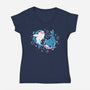 Whale Shark-Womens-V-Neck-Tee-Vallina84