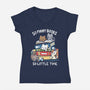 Too Many Books-Womens-V-Neck-Tee-Vallina84