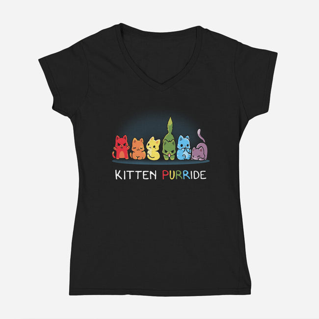 Kitten Prride-Womens-V-Neck-Tee-Vallina84
