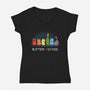 Kitten Prride-Womens-V-Neck-Tee-Vallina84
