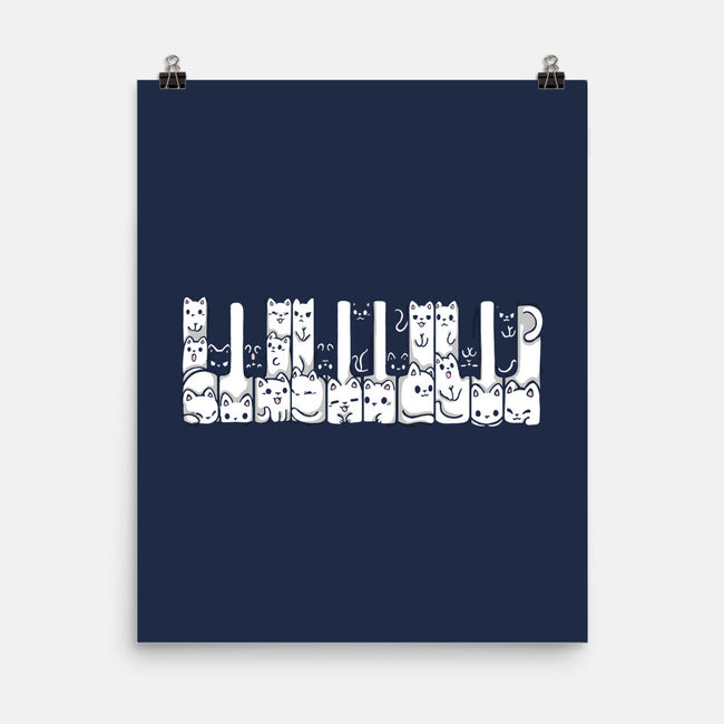 Kitten Piano-None-Matte-Poster-Vallina84