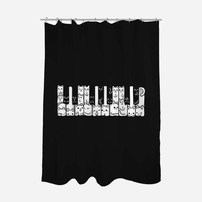 Kitten Piano-None-Polyester-Shower Curtain-Vallina84