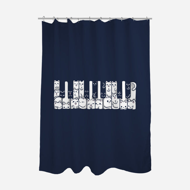 Kitten Piano-None-Polyester-Shower Curtain-Vallina84