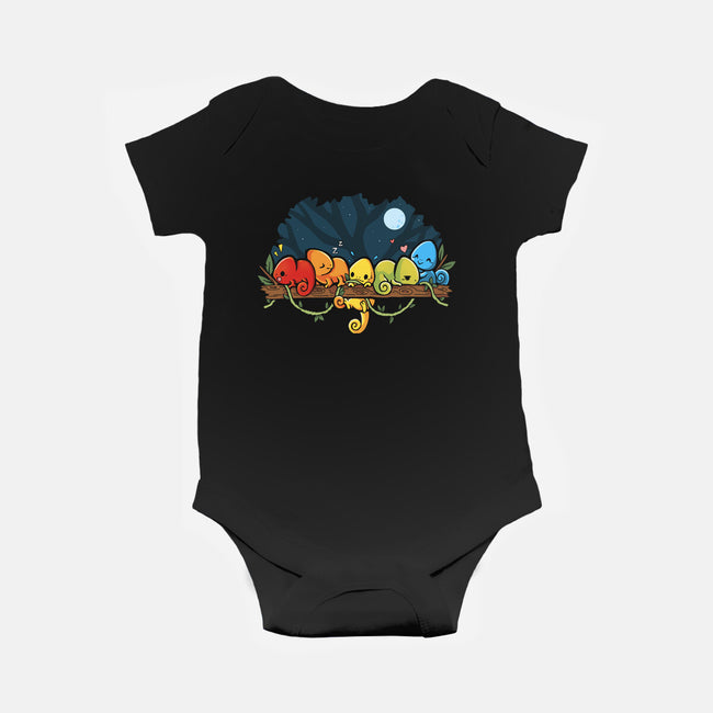 Chameleon Rainbow-Baby-Basic-Onesie-Vallina84