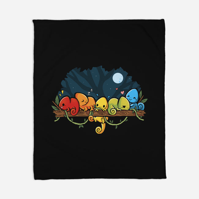 Chameleon Rainbow-None-Fleece-Blanket-Vallina84