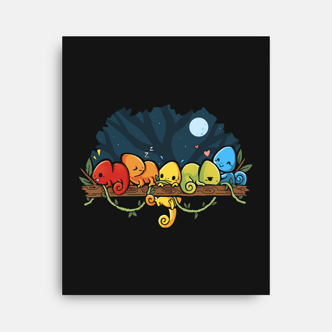Chameleon Rainbow-None-Stretched-Canvas-Vallina84