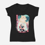Beast Breathing Landscape-Womens-V-Neck-Tee-dandingeroz