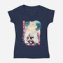 Beast Breathing Landscape-Womens-V-Neck-Tee-dandingeroz