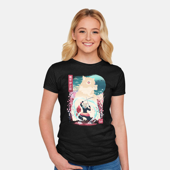 Beast Breathing Landscape-Womens-Fitted-Tee-dandingeroz