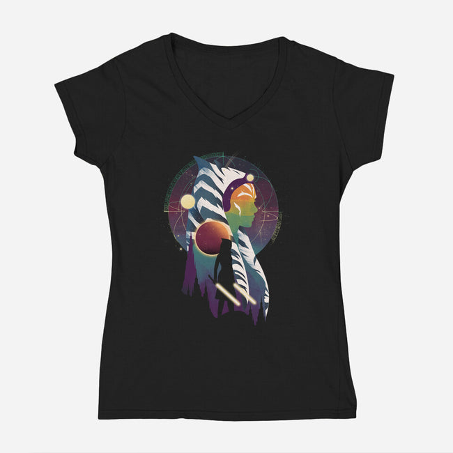 The Clone Night-Womens-V-Neck-Tee-dandingeroz