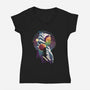 The Clone Night-Womens-V-Neck-Tee-dandingeroz