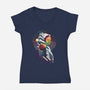 The Clone Night-Womens-V-Neck-Tee-dandingeroz