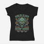 Goblin Glider Garage Crest-Womens-V-Neck-Tee-LAGELANTEE