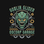 Goblin Glider Garage Crest-Womens-V-Neck-Tee-LAGELANTEE