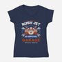 Dr Thomas Light Garage-Womens-V-Neck-Tee-LAGELANTEE