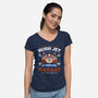 Dr Thomas Light Garage-Womens-V-Neck-Tee-LAGELANTEE