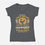 Gold Saucer Garage Vintage-Womens-V-Neck-Tee-LAGELANTEE
