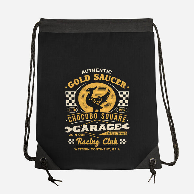 Gold Saucer Garage Vintage-None-Drawstring-Bag-LAGELANTEE
