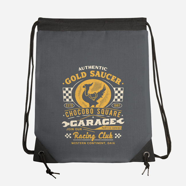 Gold Saucer Garage Vintage-None-Drawstring-Bag-LAGELANTEE